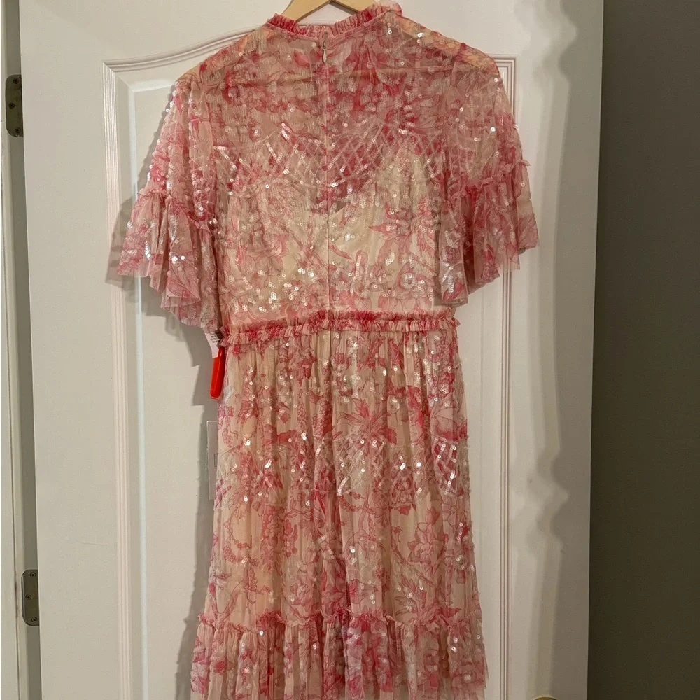 Mac Duggal Pink and Cream Formal Ladies Dress - Picture 3 of 4